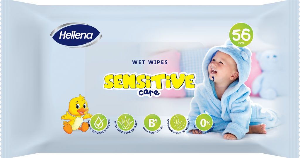 Vlažni robčki Hellena sensitive care, 56/1