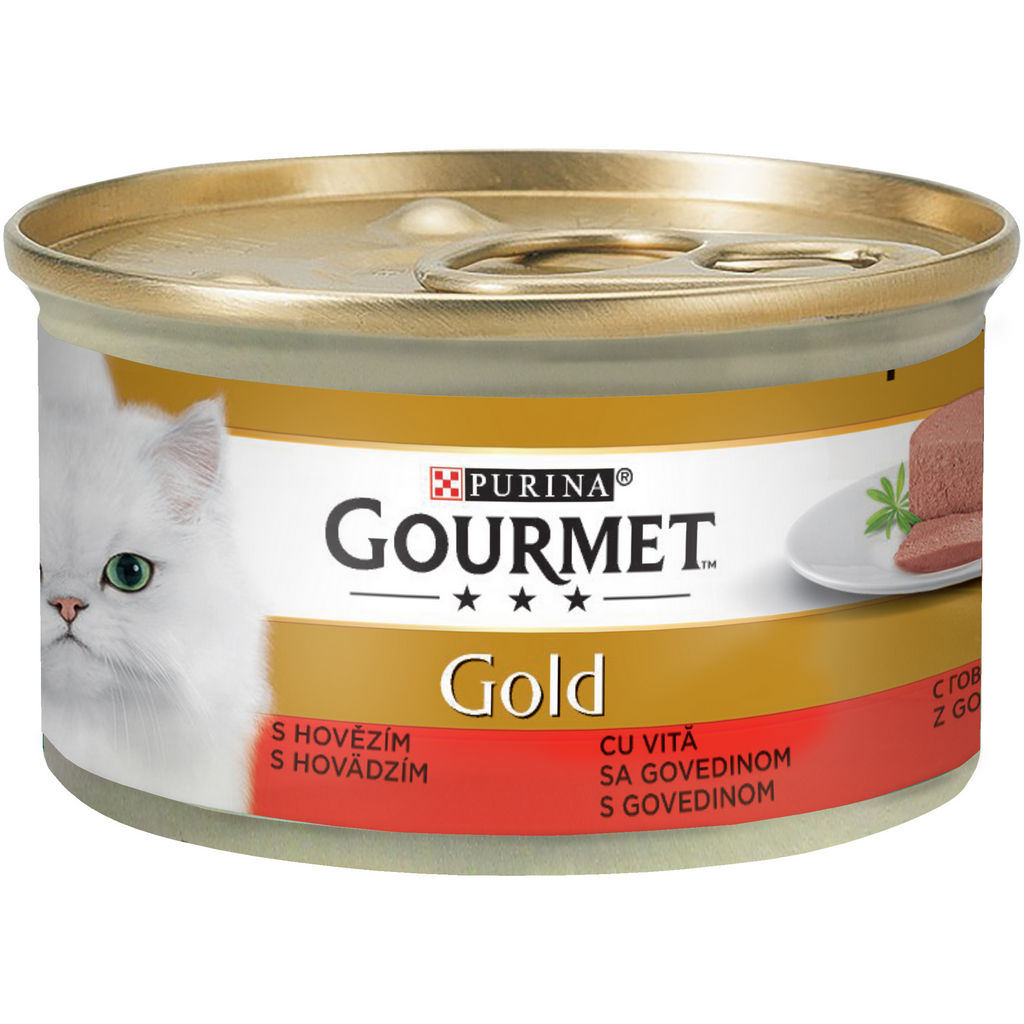 Gourmet Gold, za mačke, mokra hrana, govedina, pašteta, 85 g