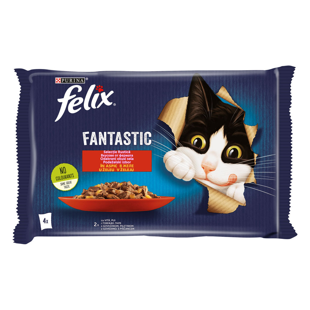 Felix za mačke mokra hrana, meso, 4 x 85 g