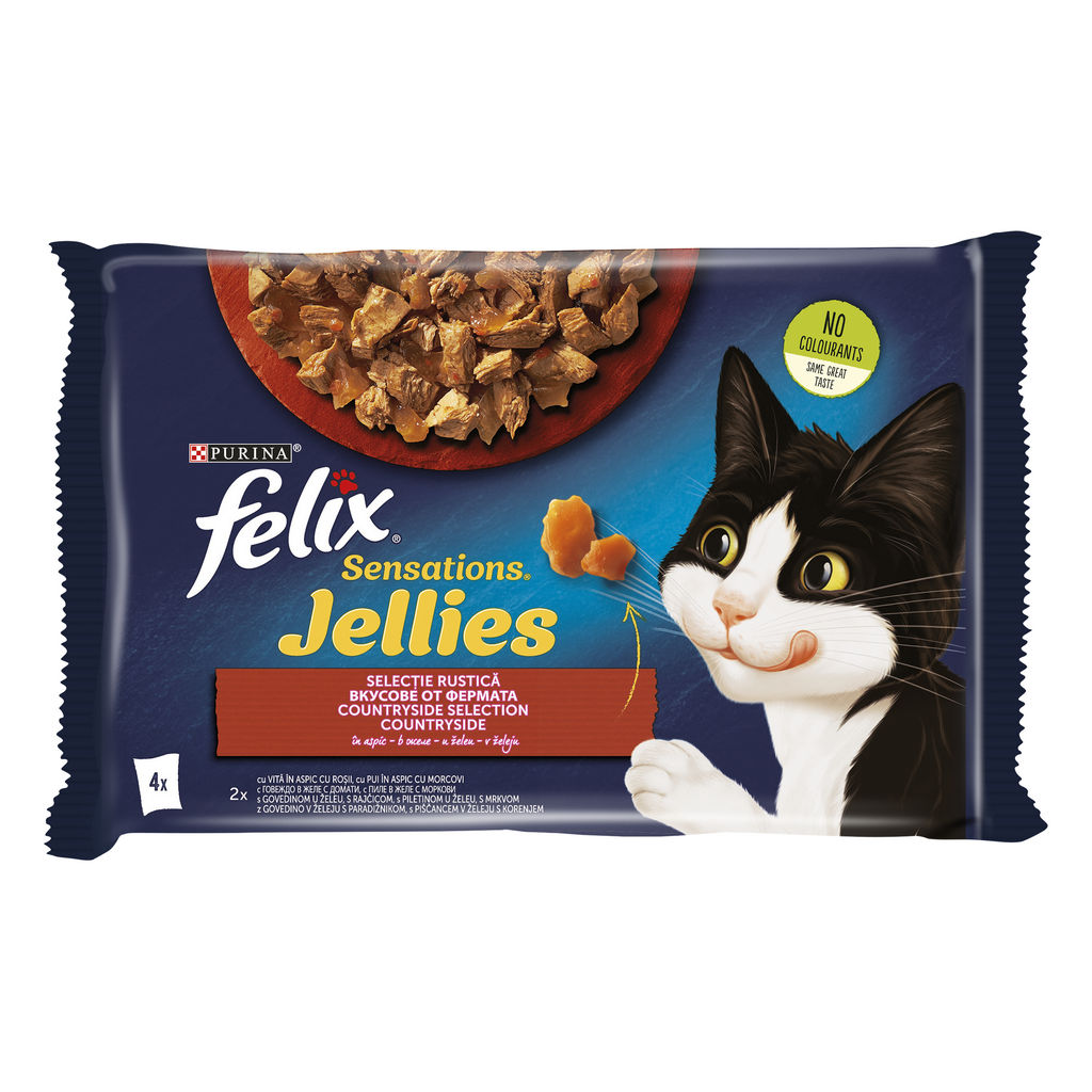 Felix Sensations za mačke mokra hrana, meso, 4 x 85 g