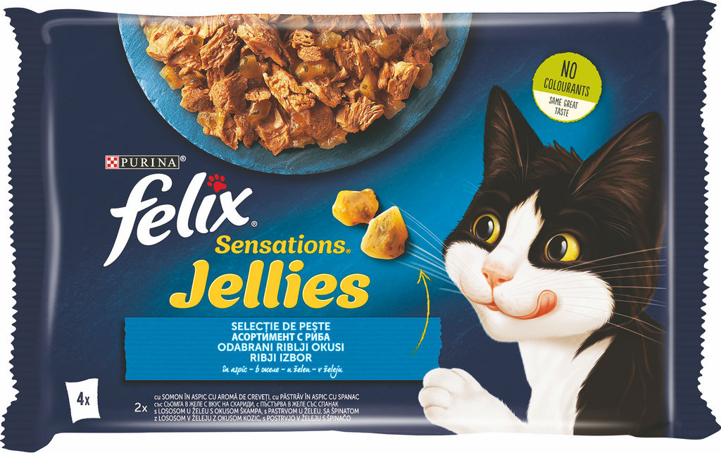 Felix Sensations za mačke mokra hrana, ribe, 4 x 85g