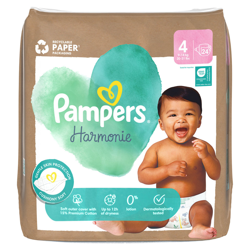 PAMPERS HARMONIE VALUE PACK MINUS S4 MAXI 24/1 (9-14kg)