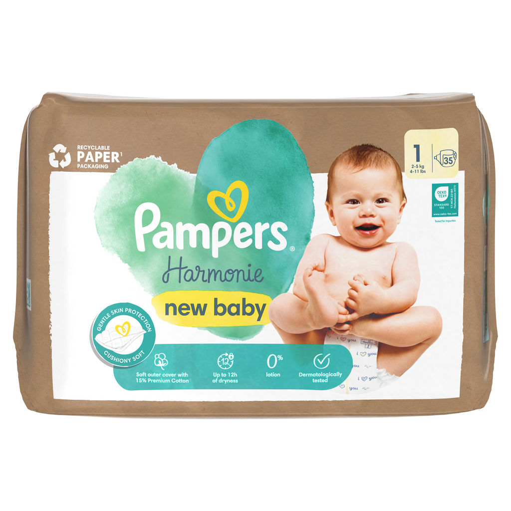 PAMPERS HARMONIE VALUE PACK MINUS S1 NEW BABY 35/1 (2-5kg)