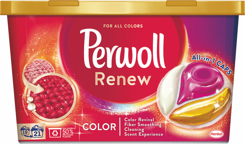 Pralni prašek Perwoll kapsule, Renew Color, 21 pranj