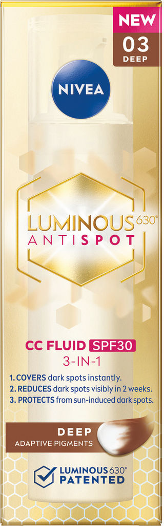 Fluid Luminus CC Nivea SPF30, temen, 40ml